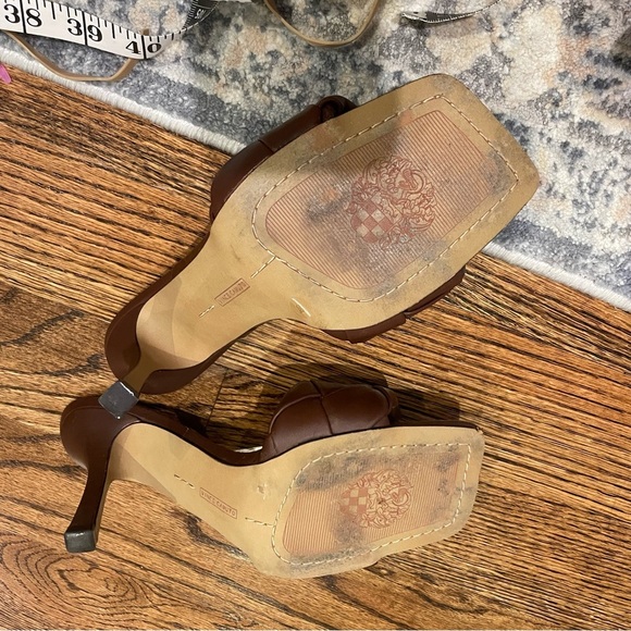 Vince Camuto Brown Quilted Heeled Mules - Picture 3 of 4